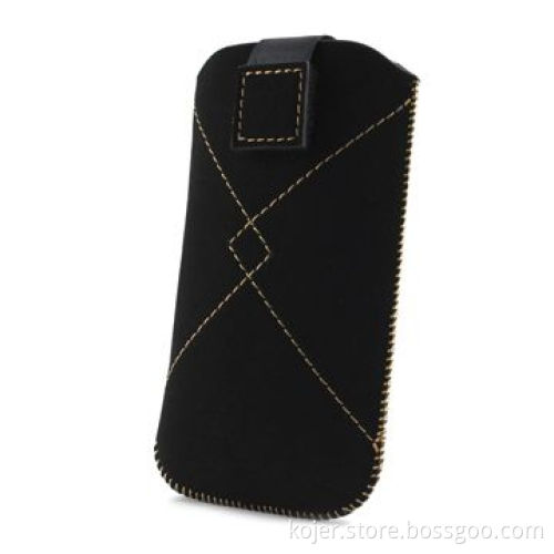 Mobile Phone Pouch for iPhone 4, w/ Retractable Pull-tab Combined with Hook-and-Loop Closure